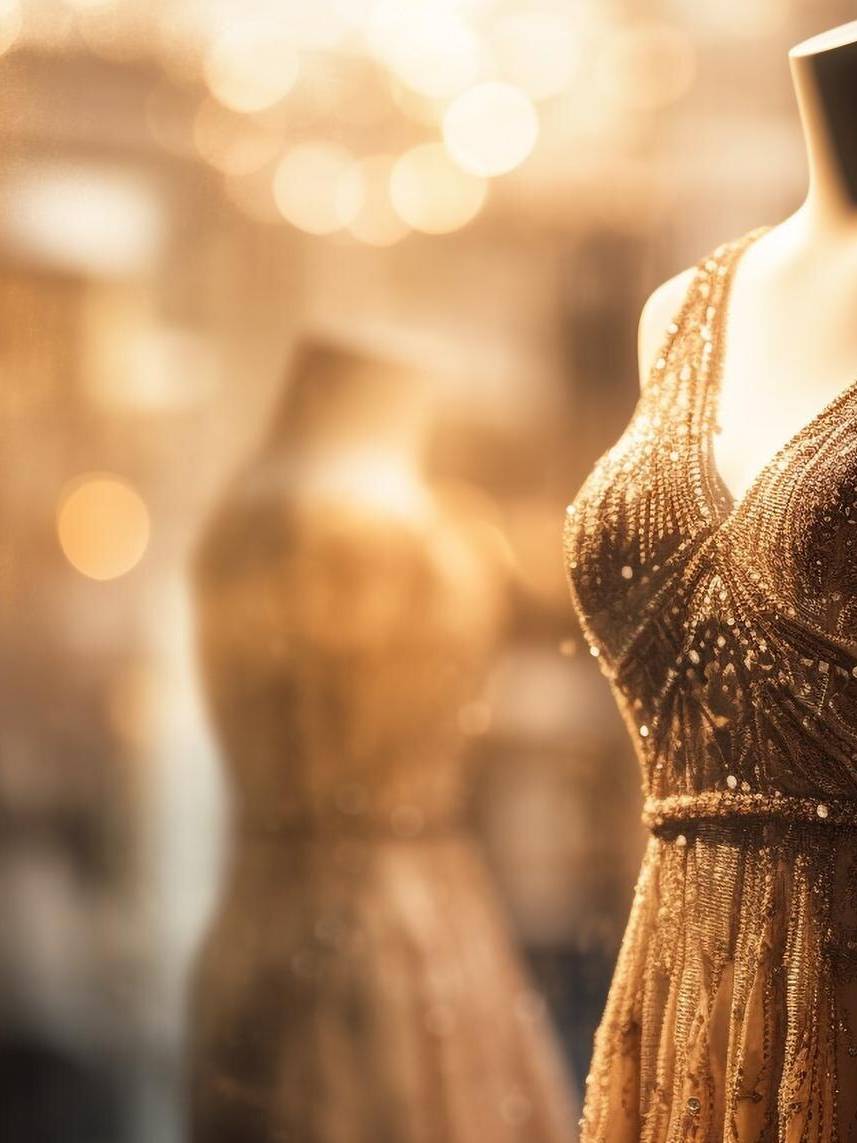 Vestido de alta costura en tienda El Palacio de Hierro